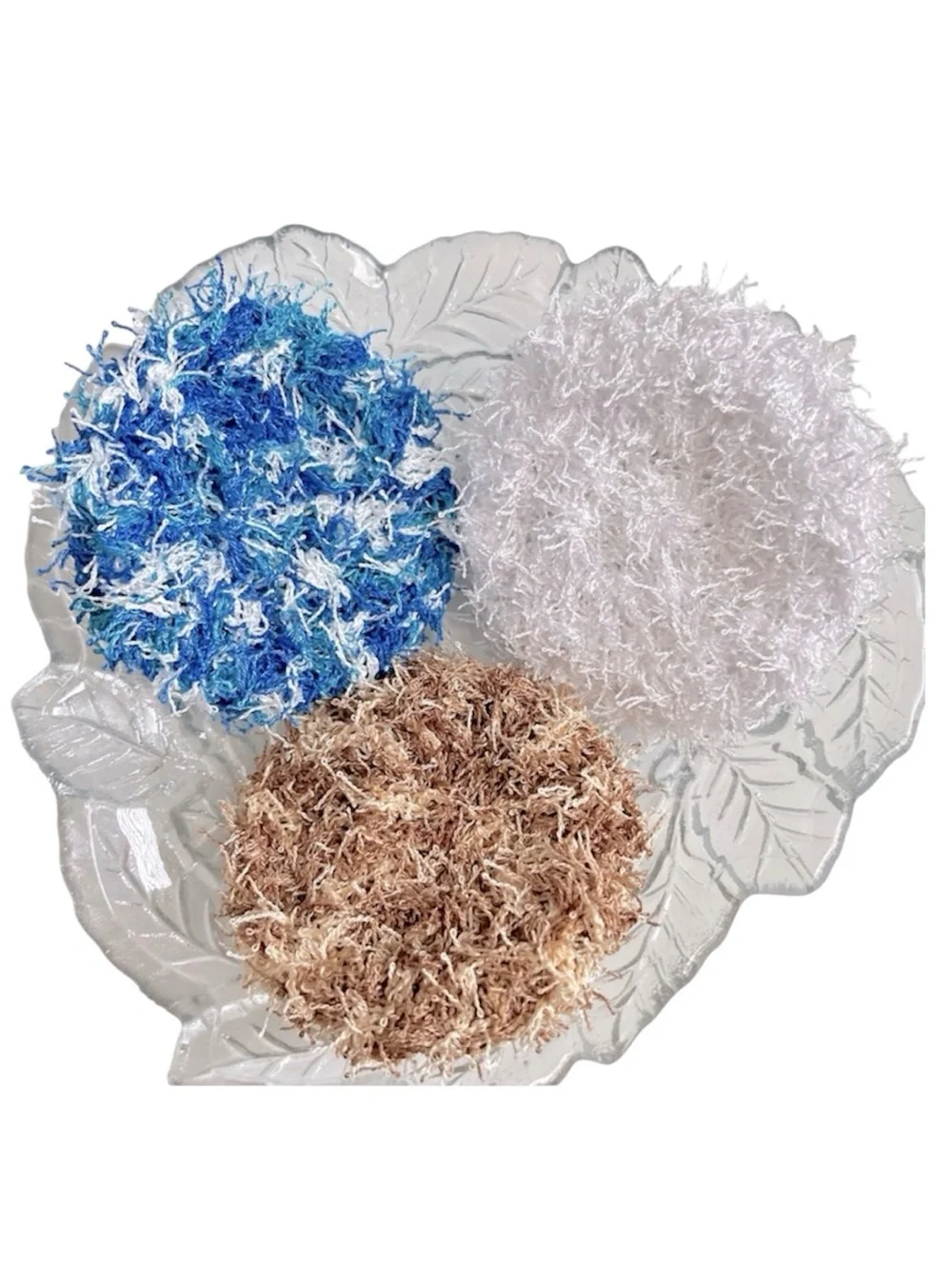 Hand Crafted Colorful Reusable Scrubbing Spa Exfoliating Pads Crochet Polyester